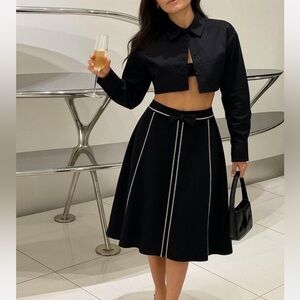 Flowy fairy goth Ribbon skirt mid length size xl